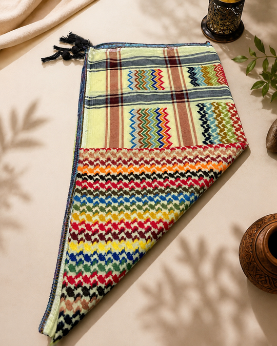 Zuhd Pale Yellow Keffiyeh – Classic Style