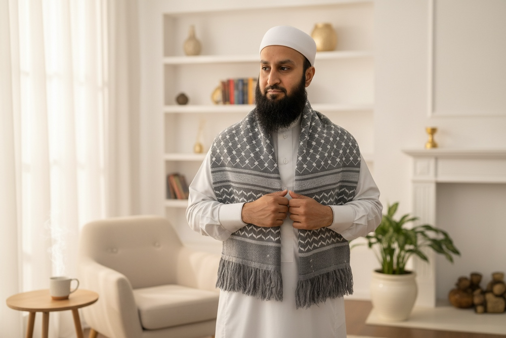 Silver Legacy Keffiyeh Shawl – Heritage Edition