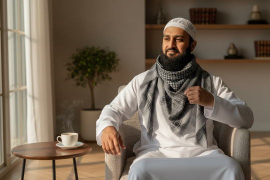 The Grey Falcon Shemagh – Heritage Keffiyeh Edition