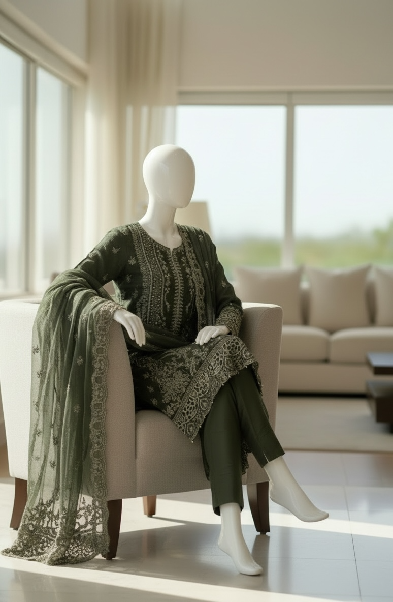 Emerald Noir Chiffon Luxe Set (Small)