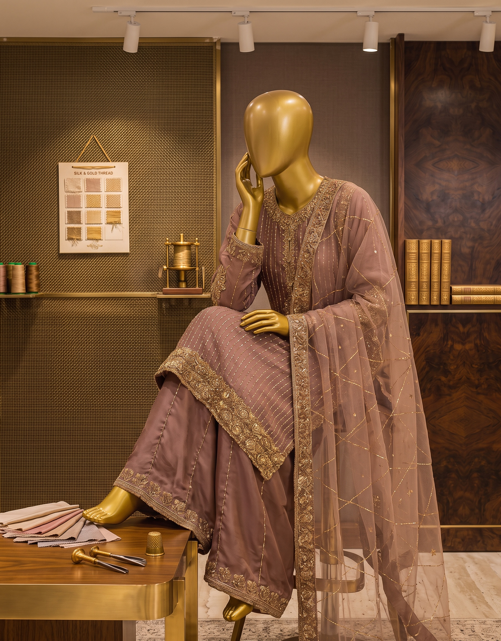 Mink Zareen Zardozi Shalwar Kameez