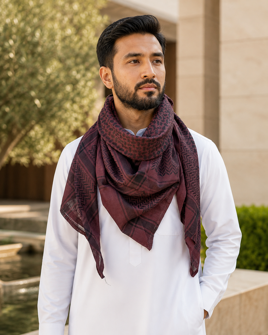 Dark Maroon Keffiyeh Shemagh