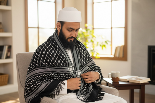 The Midnight Legacy Keffiyeh Shawl – Black Edition