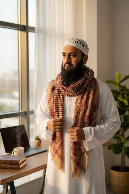 Bedouin Flame Shemagh – Classic Arab Craft