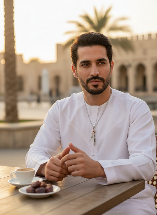 Couleurs de l'unité : Collier en argent avec carte de la Palestine et cristaux de couleur drapeau 