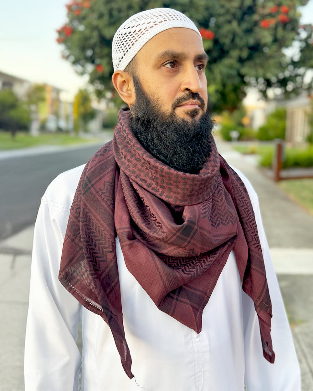 Dark Maroon Keffiyeh Shemagh