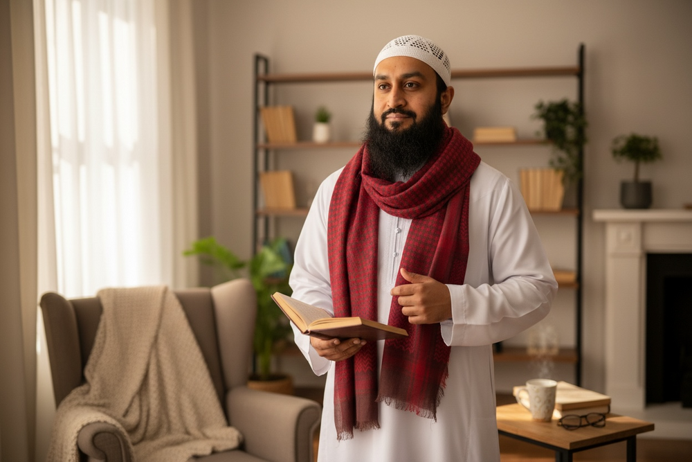 Red Ember Keffiyeh – Flame of Tradition”