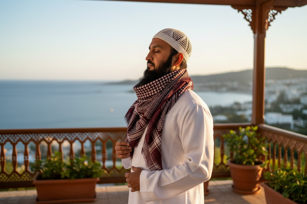 The Royal Maroon Shemagh – Timeless Keffiyeh Collection