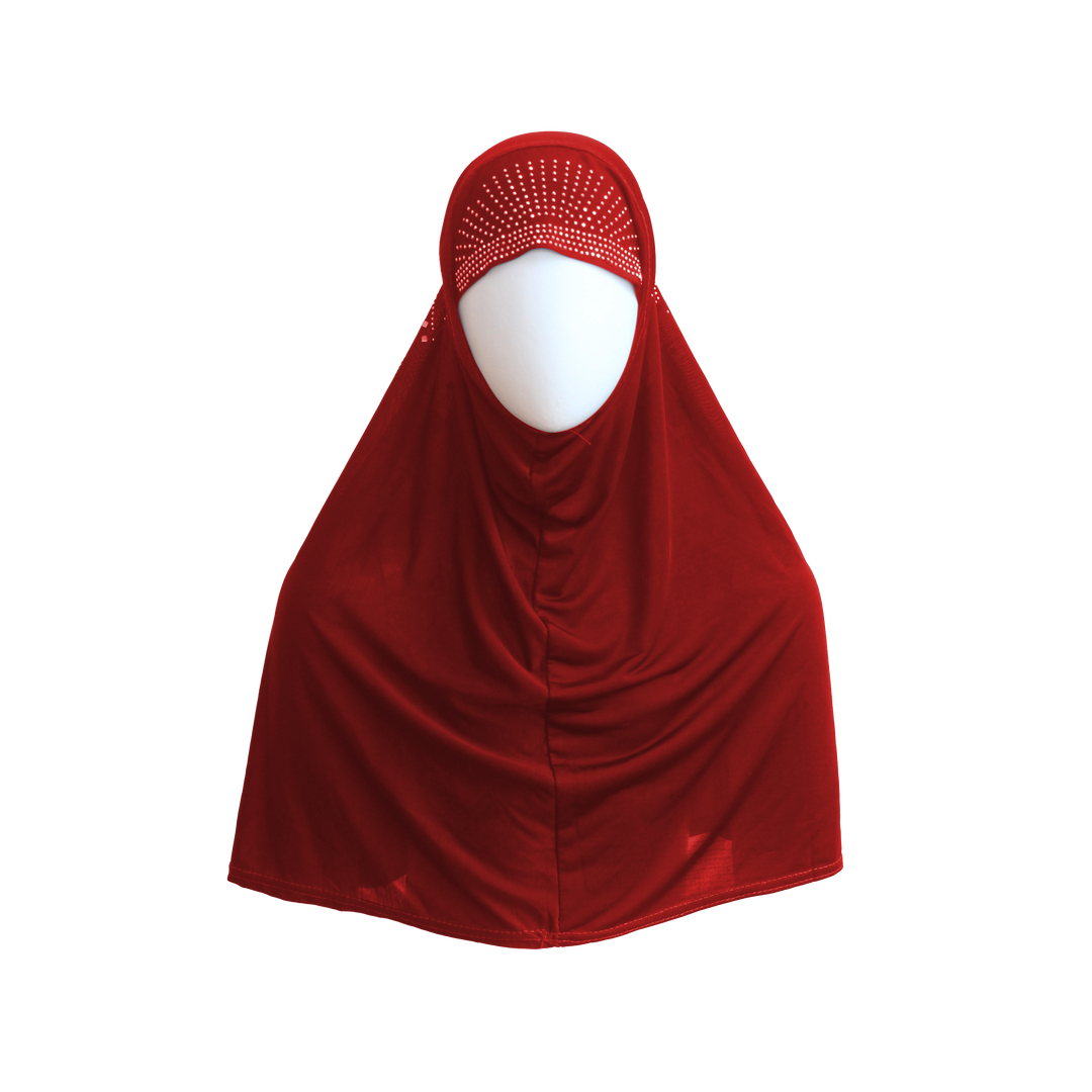 Stoned (Beaded)  red prayer Hijabs