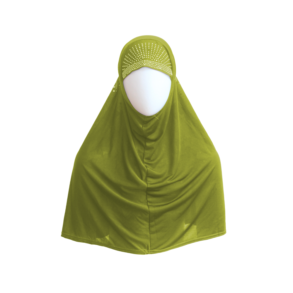 STONED (BEADED) green PRAYER HIJABS