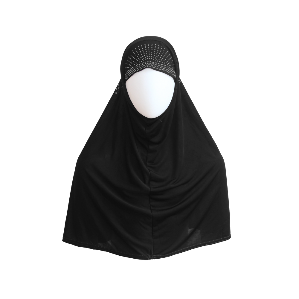 STONED (BEADED) black PRAYER HIJABS
