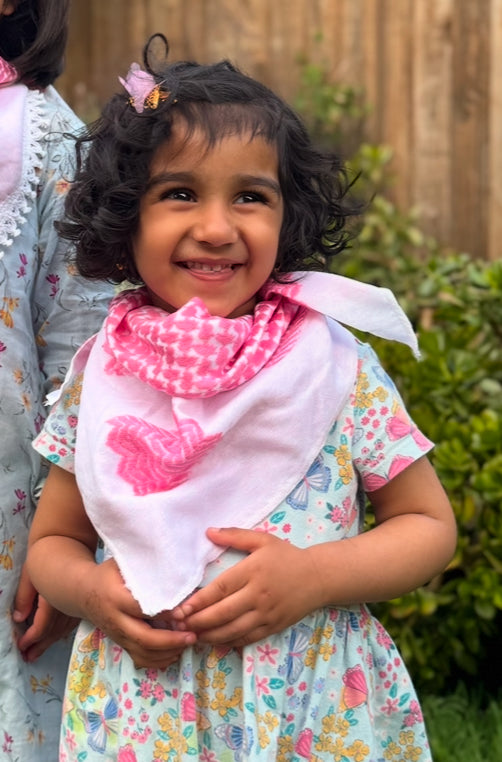 Grace in Every Thread: Bespoke Pink & White Bandana