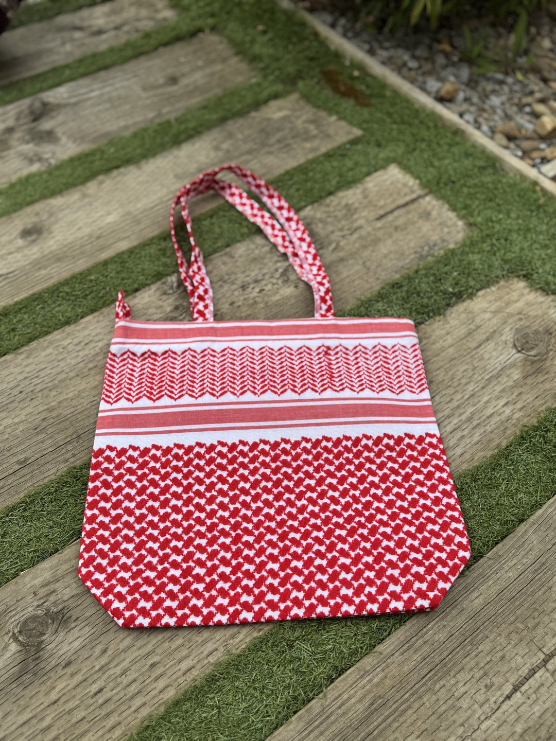 The Red Keffiyeh Tote Handbag – A Tapestry of Craftsmanship and Heritage