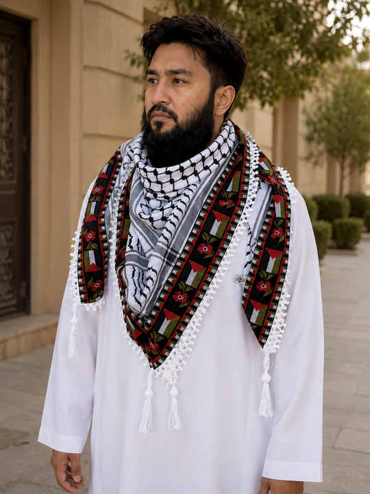 Hand-Finished Palestinian Keffiyeh