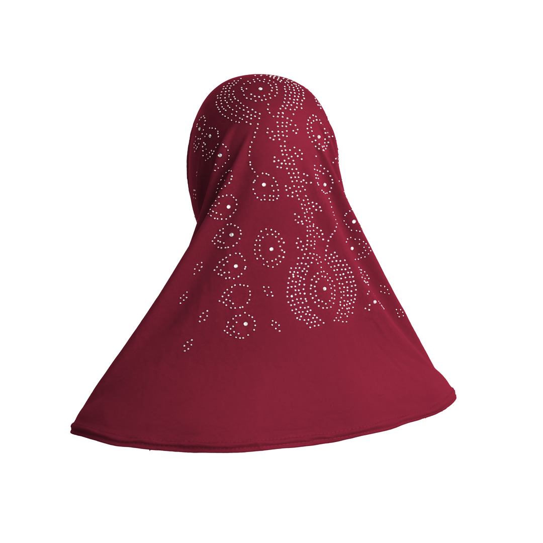 STONES DECORATED Red HIJAB