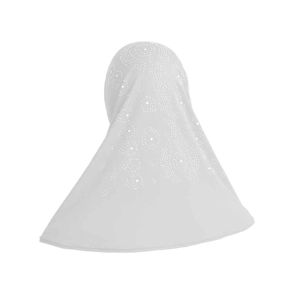 PIERRES DÉCORÉES HIJAB Blanc