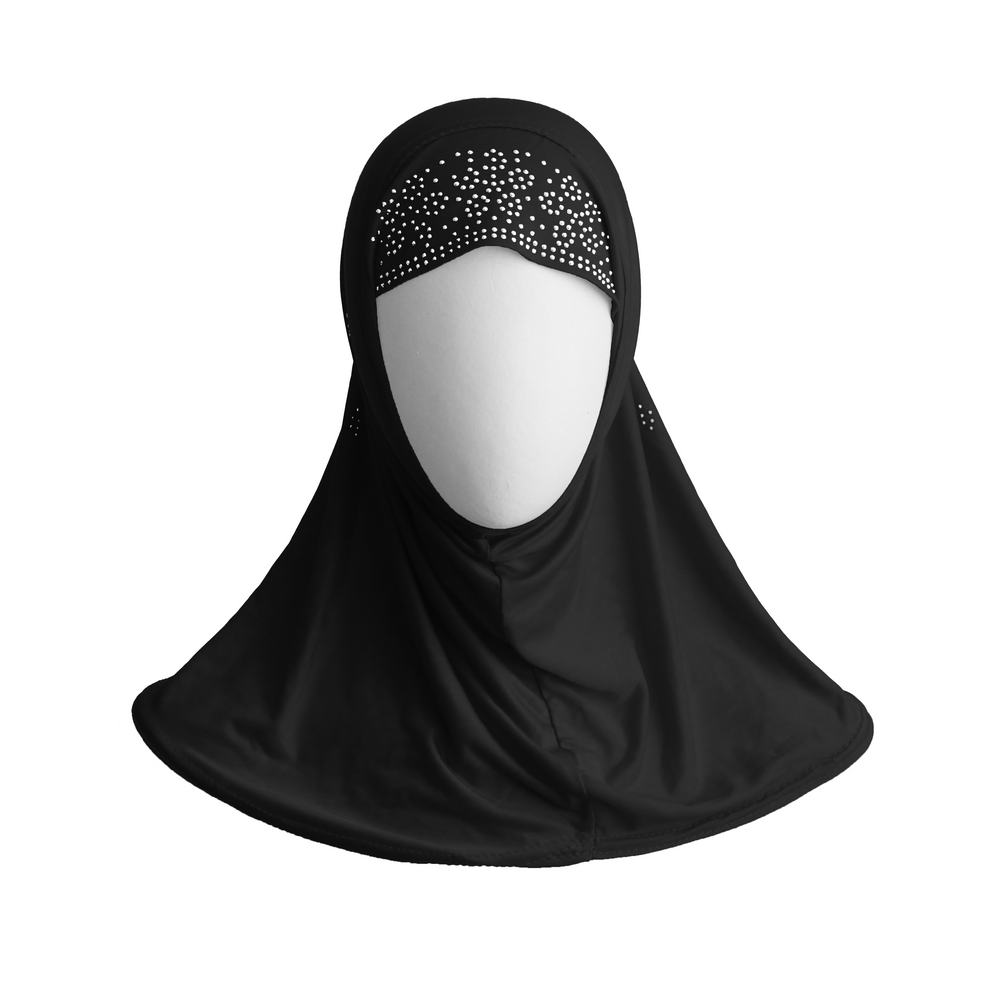 STONES DECORATED black HIJAB
