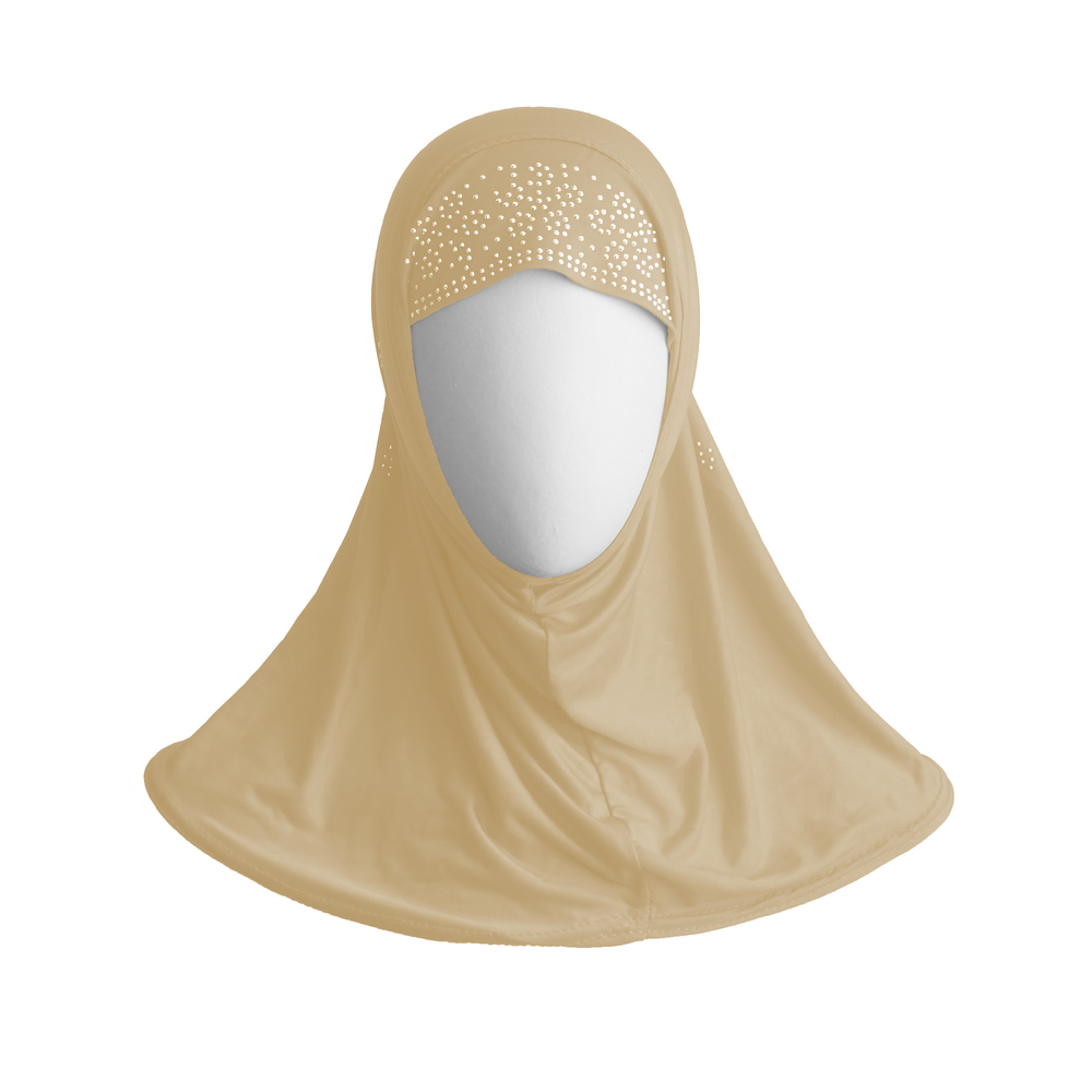 STONES DECORATED BIEGE HIJAB