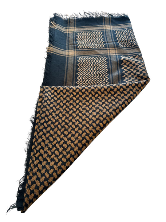 The Desert Warrior Shemagh – Black & Brown Edition