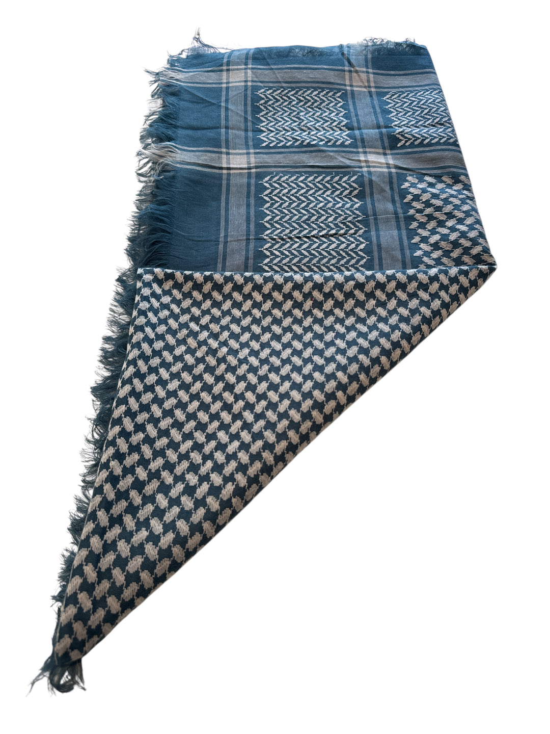 The Teal Warrior Shemagh – Classic Palestine Weave