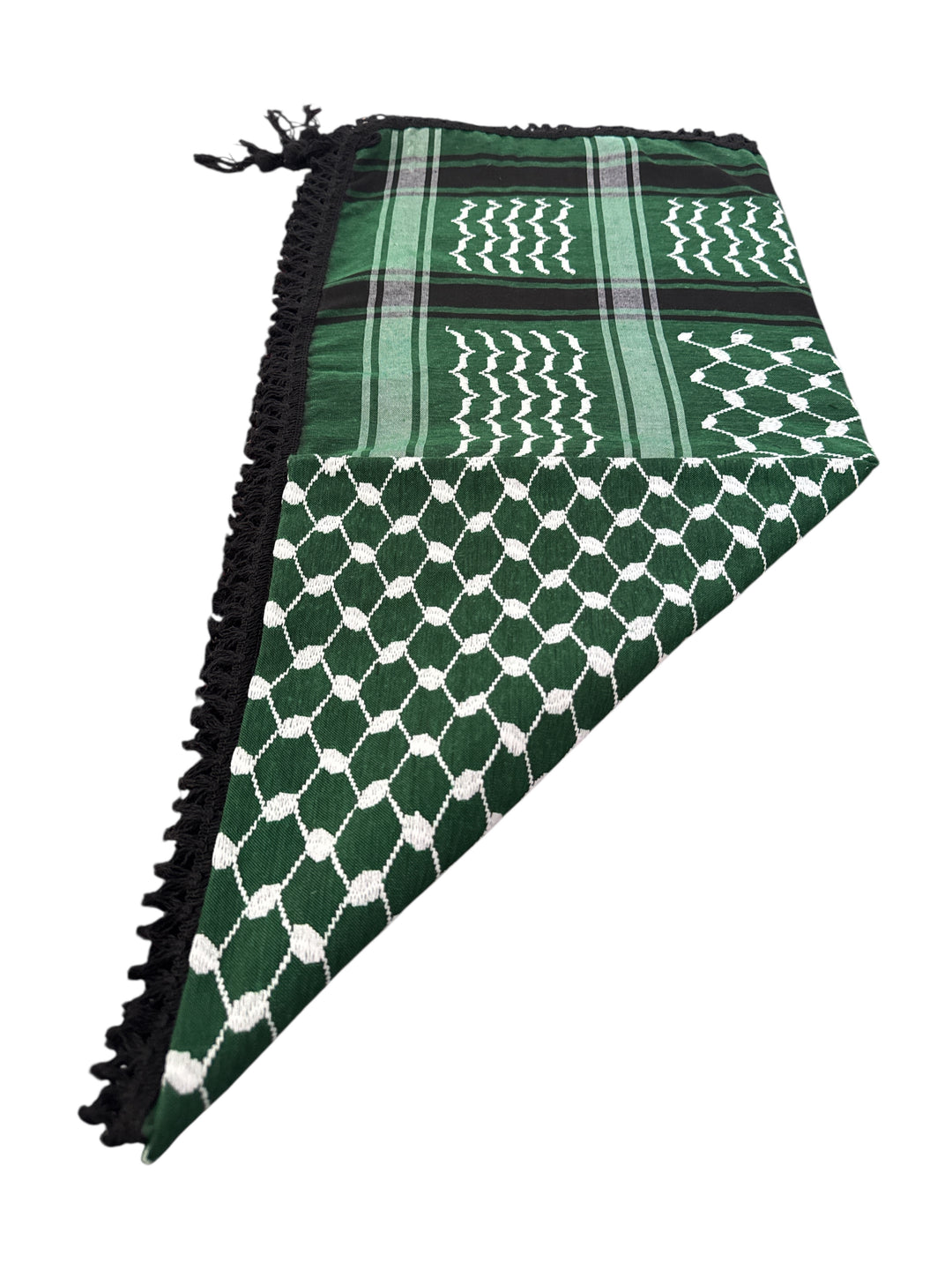 Zuhd Keffiyeh – Green, White & Black Pattern