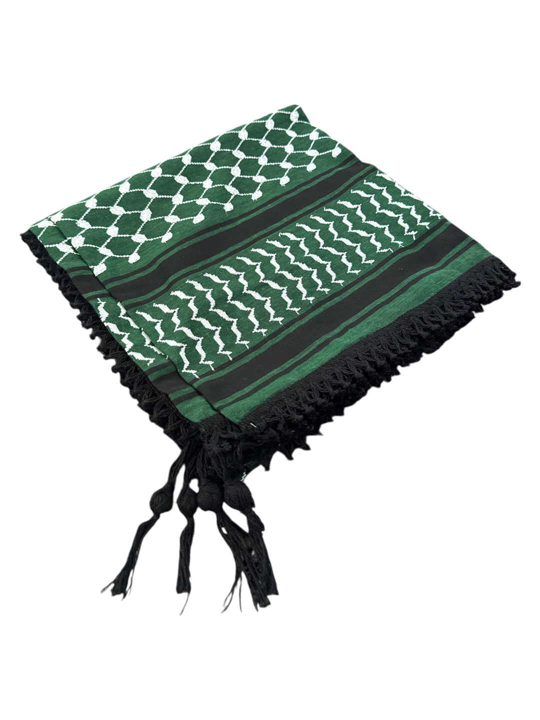 Zuhd Keffiyeh – Green, White & Black Pattern