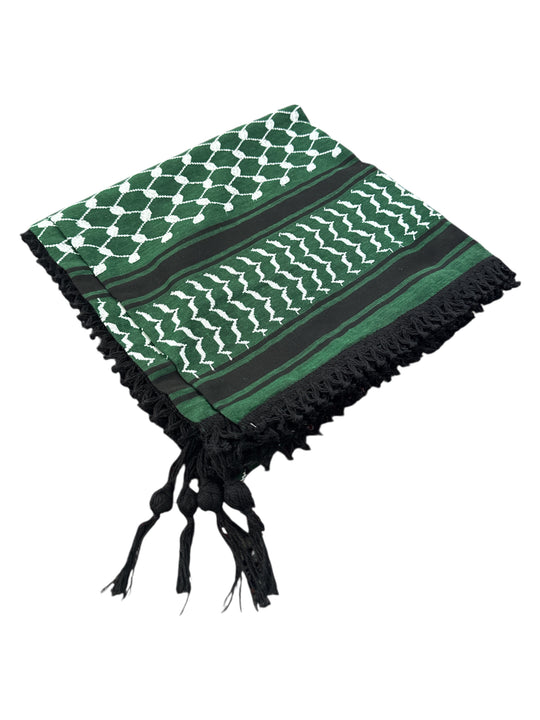 Zuhd Keffiyeh – Green, White & Black Pattern