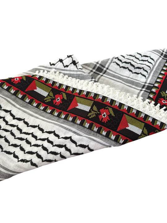 Hand-Finished Palestinian Keffiyeh