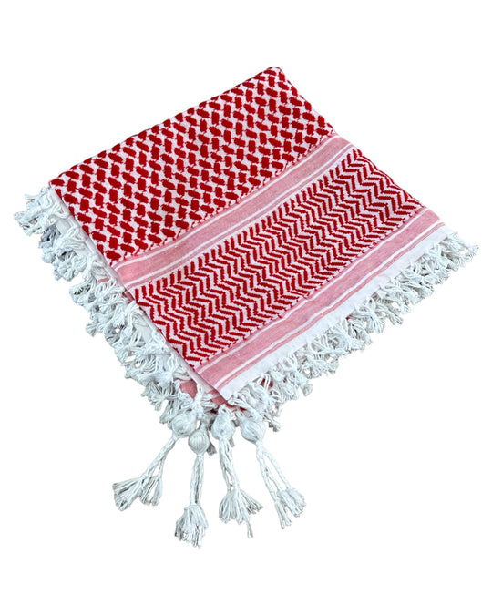 The Palestine Red & White Keffiyeh with Tarboosh – Elegance Meets Heritage