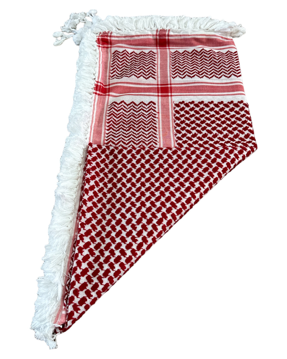 The OG Palestine Red & White Keffiyeh with Tarboosh (HAND MADE)