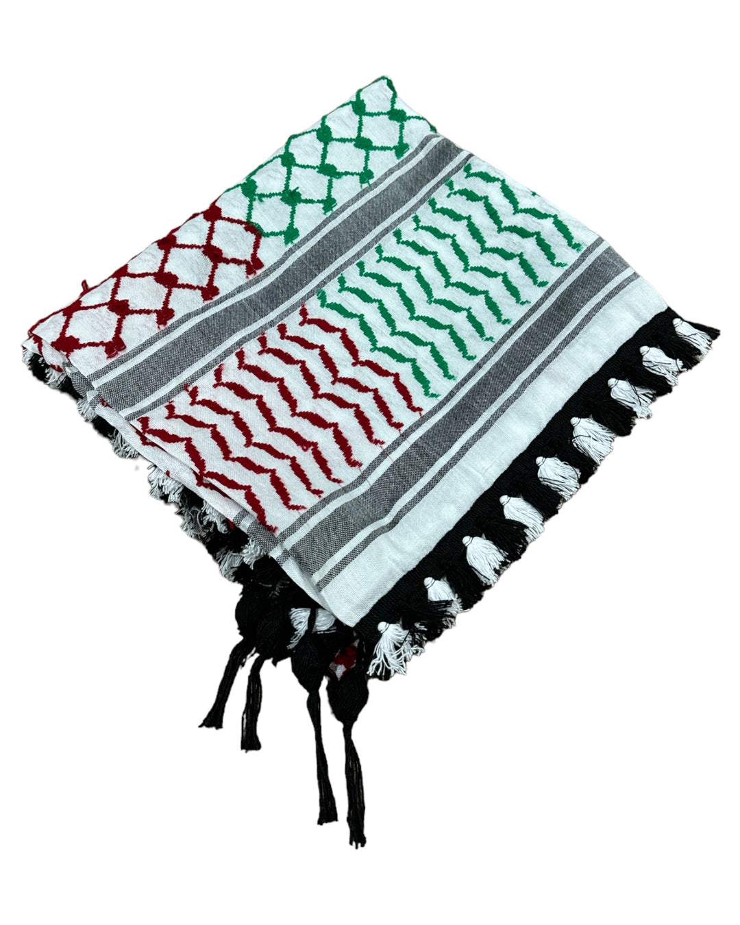 Heritage Palestine Keffiyeh with Black Tassels