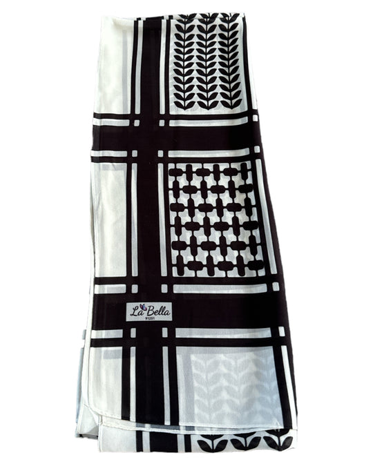 Palestine Chiffon Hijab with Traditional Keffiyeh Design