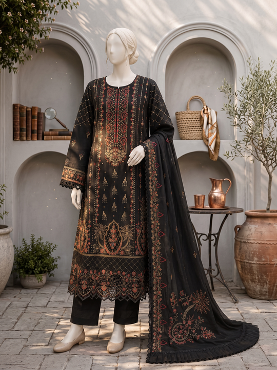 Layali Noir Embroidered Chiffon Shalwar Kameez