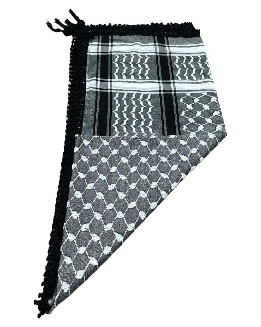 ZUHD KEFFIYEH GREY, WHITE & BLACK PATTERN DESIGN