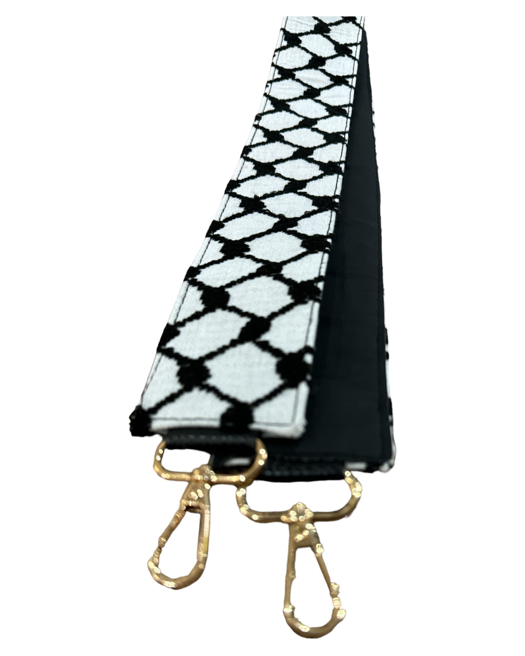 Keffiyeh Black & White Strap: Empowerment Woven with Style (Camera / Bag Strap) HAND MADE