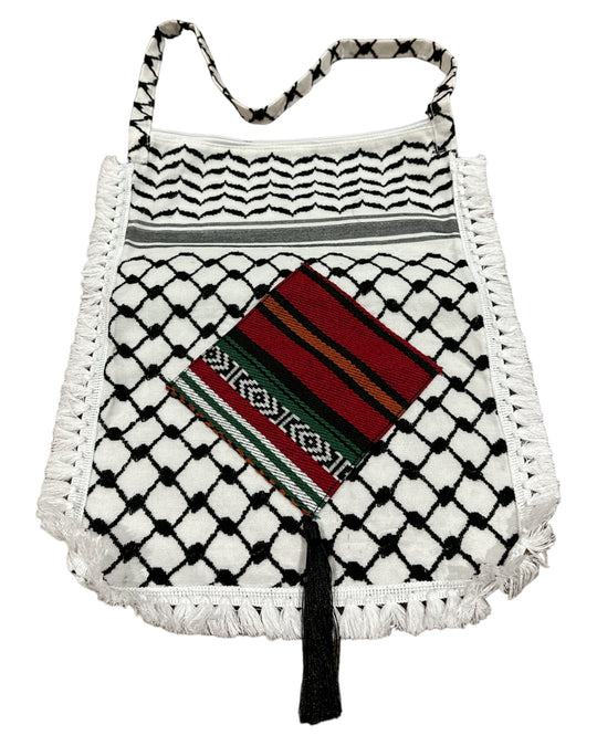 The Keffiyeh Handbag with Traditional Embroidery & Tarboosh 2 (HAND MADE)