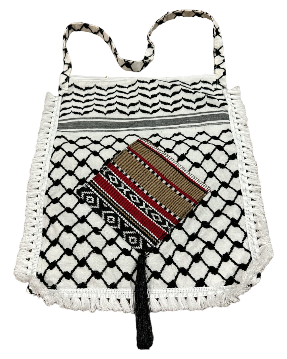 The Keffiyeh Handbag with Traditional Embroidery & Tarboosh 4 (HAND MADE)