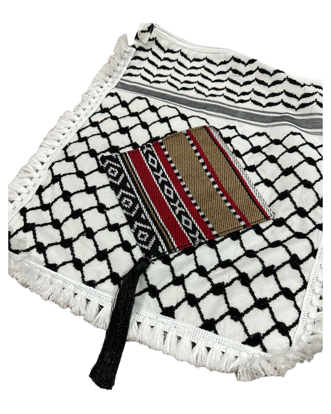 The Keffiyeh Handbag with Traditional Embroidery & Tarboosh 4 (HAND MADE)