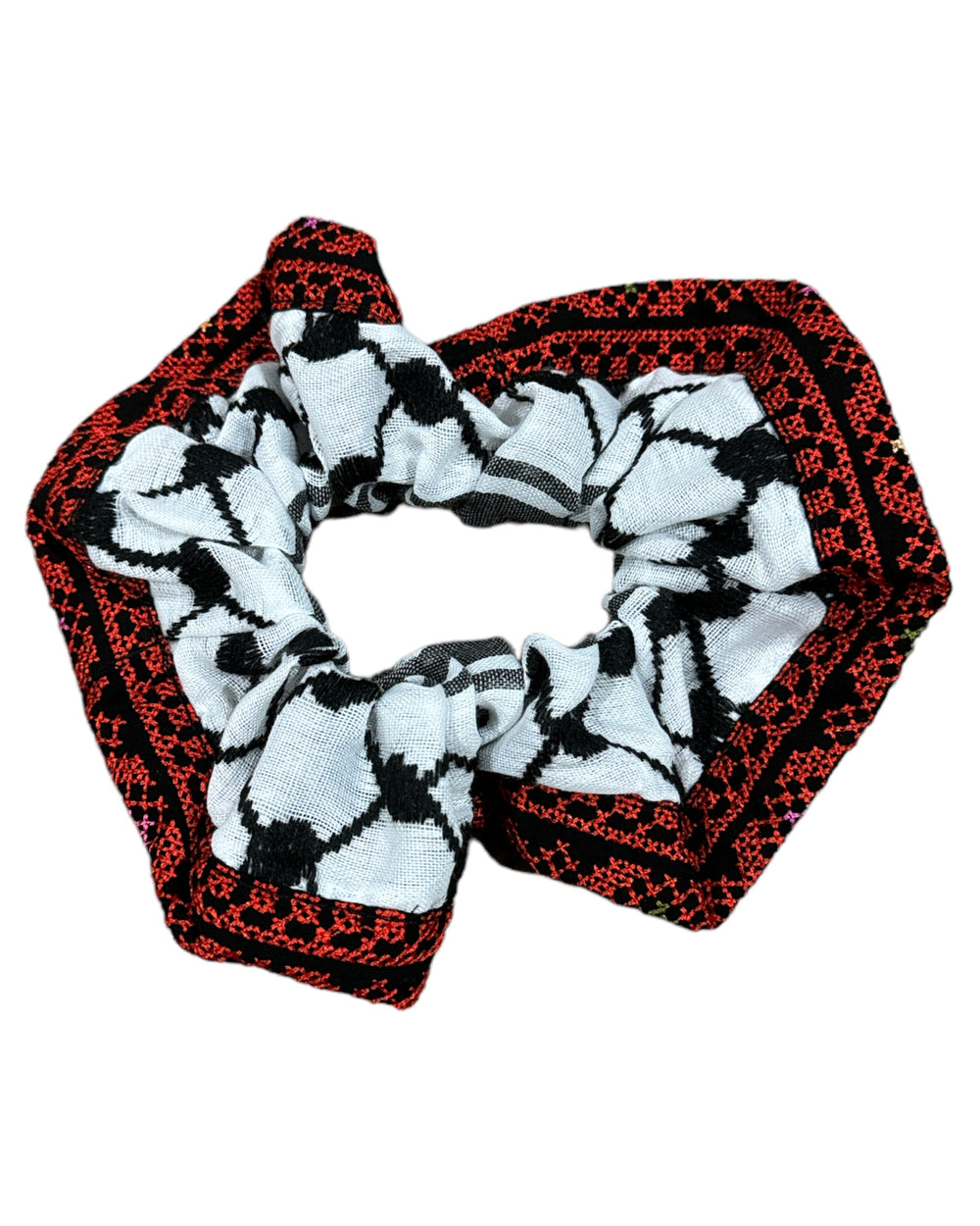 Zuhd Keffiyeh Embroided Scrunchies (HAND MADE)