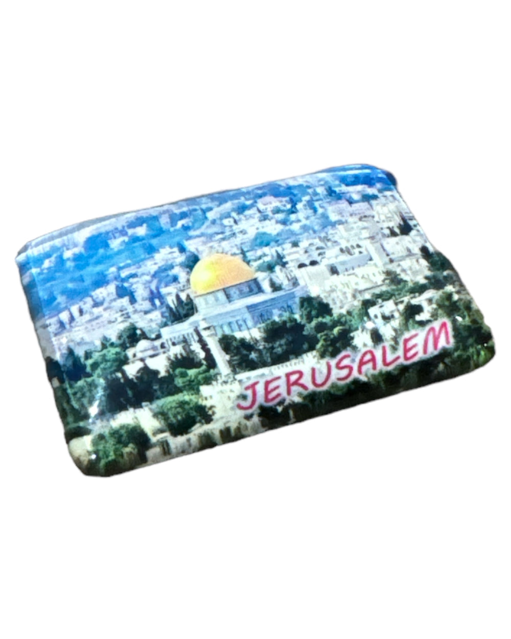 Jerusalem Majesty: Dome of the Rock & Old City Crystal Magnet