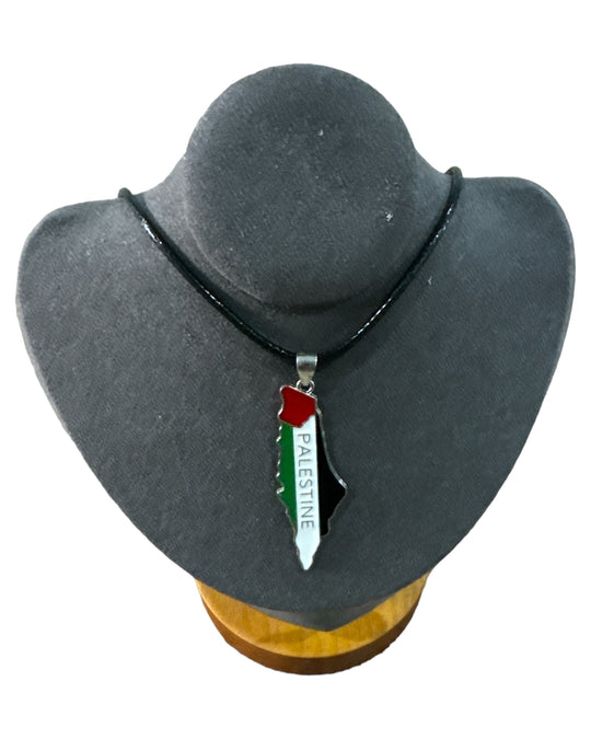 Pride Necklace: Palestine Map with English Inscription