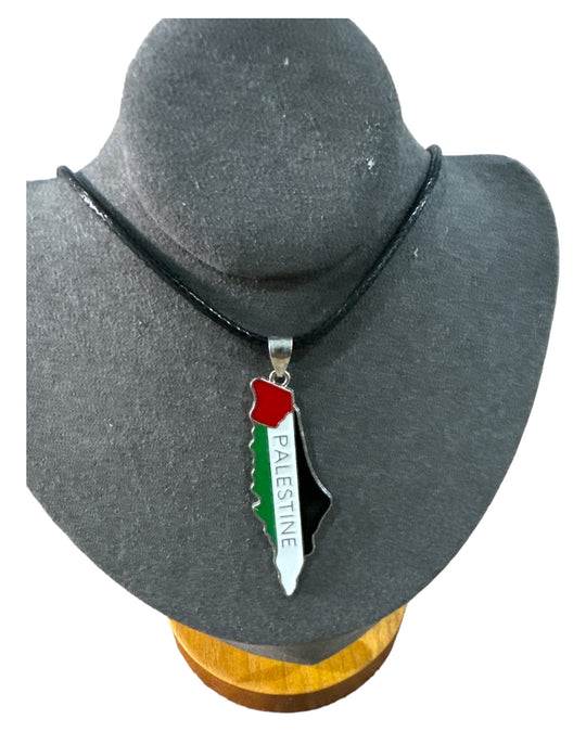 Pride Necklace: Palestine Map with English Inscription