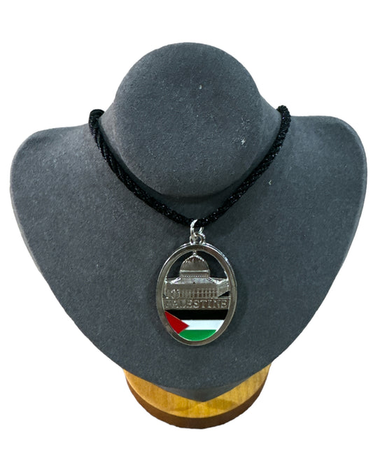 Heritage Circle Necklace: Dome of the Rock and Palestine Flag