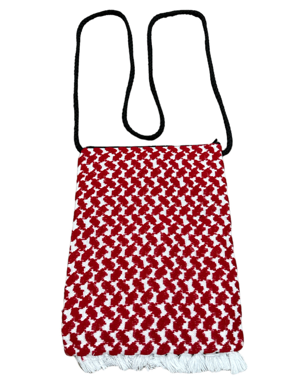 Cross Body Keffiyeh Bags: Hand Made (Red & White)