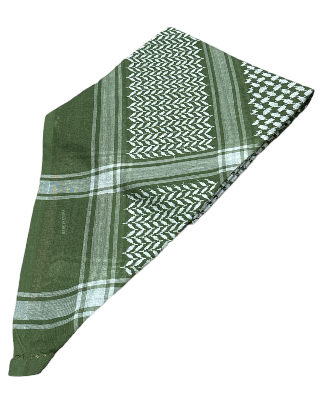 Olive Green & White Keffiyeh Shemagh