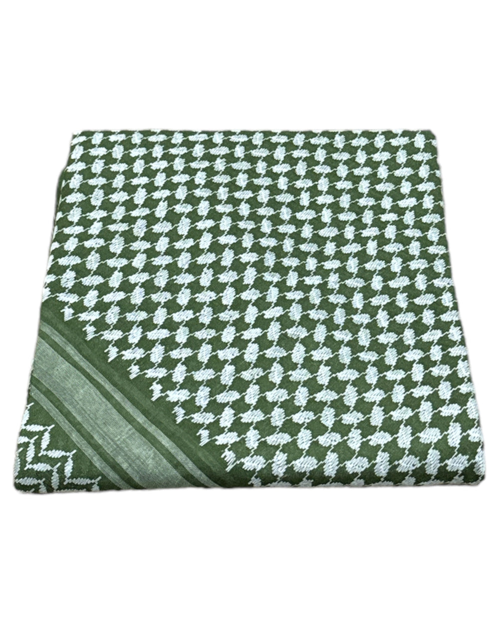 Olive Green & White Keffiyeh Shemagh