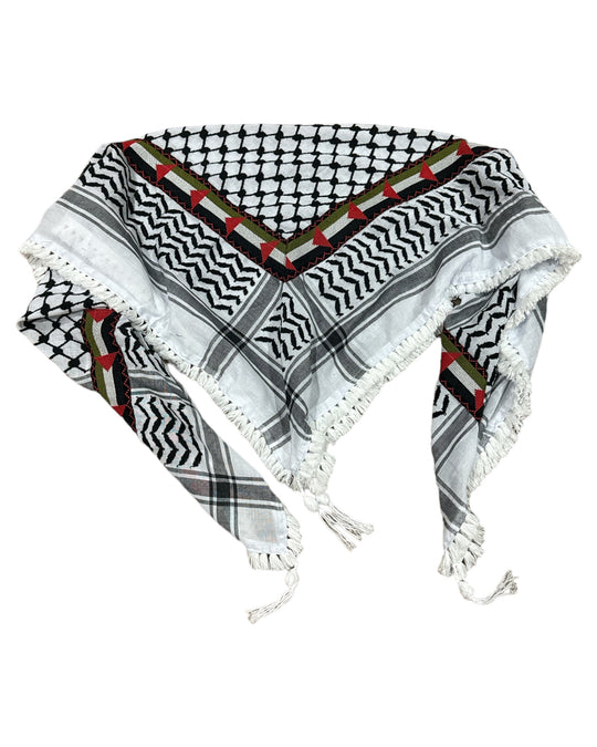 Palestine Flag Embroidered Heritage Kuffiyeh