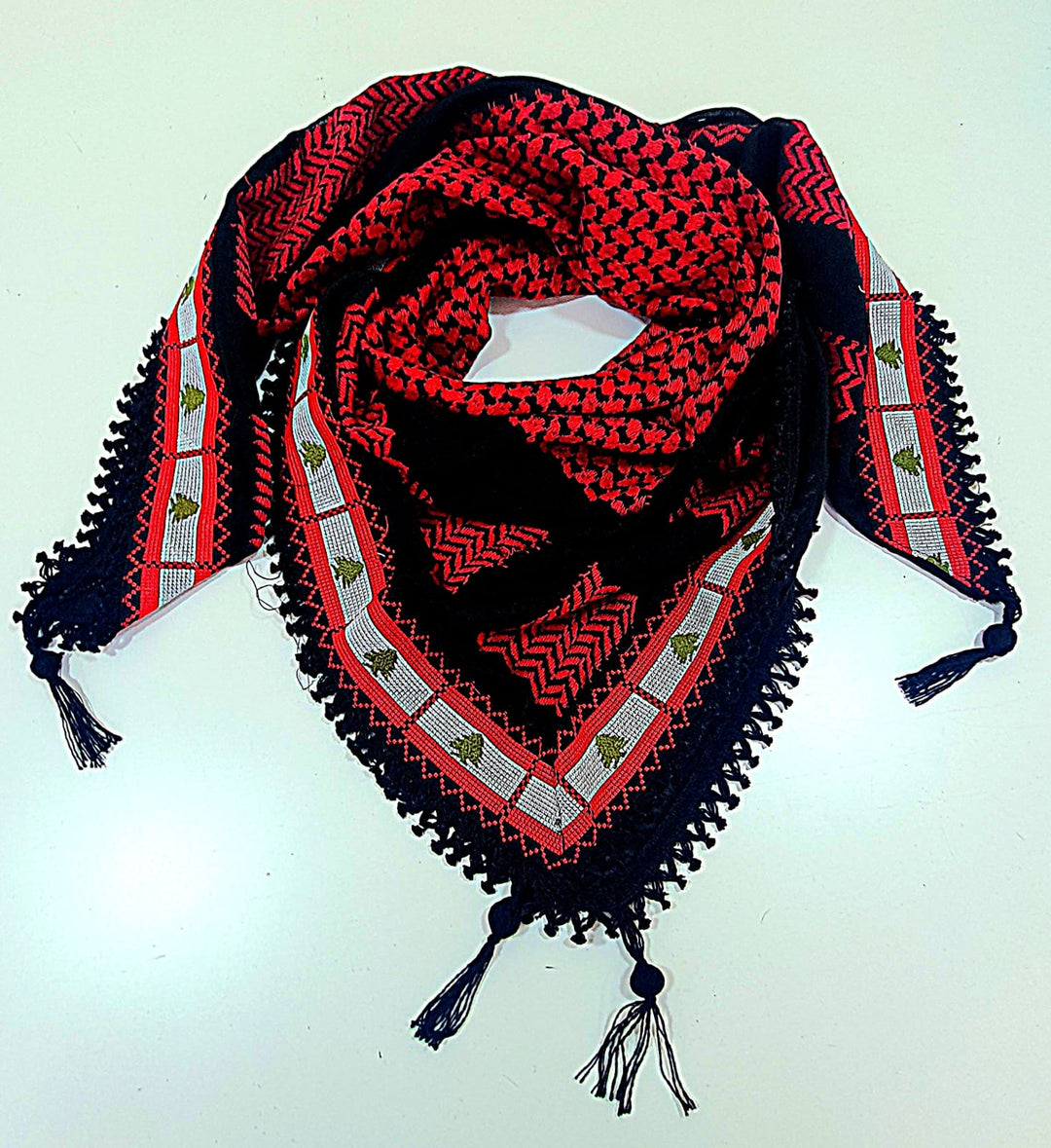 Palestine Keffiyeh Black & Red : Cedars of Strength Collection