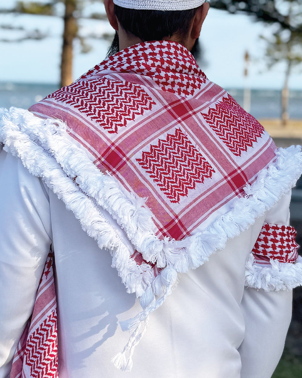 The OG Palestine Red & White Keffiyeh 1 (HAND MADE)