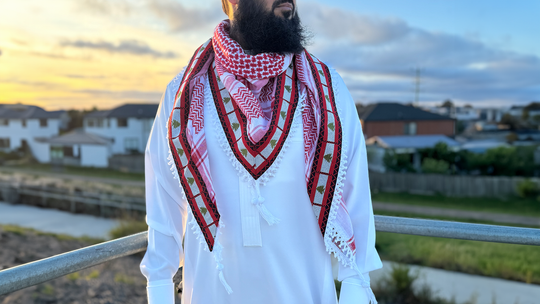 Palestine Keffiyeh Red & White: Cedars of Strength Collection